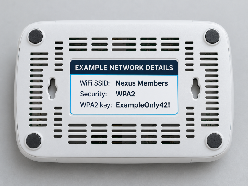 Router underside with Wi-Fi setup label-1